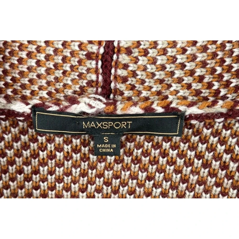 Maxsport Women's Fringe Belted Knit Cardigan Sweater Boho Aztec Print Size‎ S